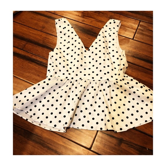 1. State Polka dot white Top S - Picture 1 of 3